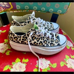 Converse Run Star Hike Low Leopard\Camo Platform Sneakers